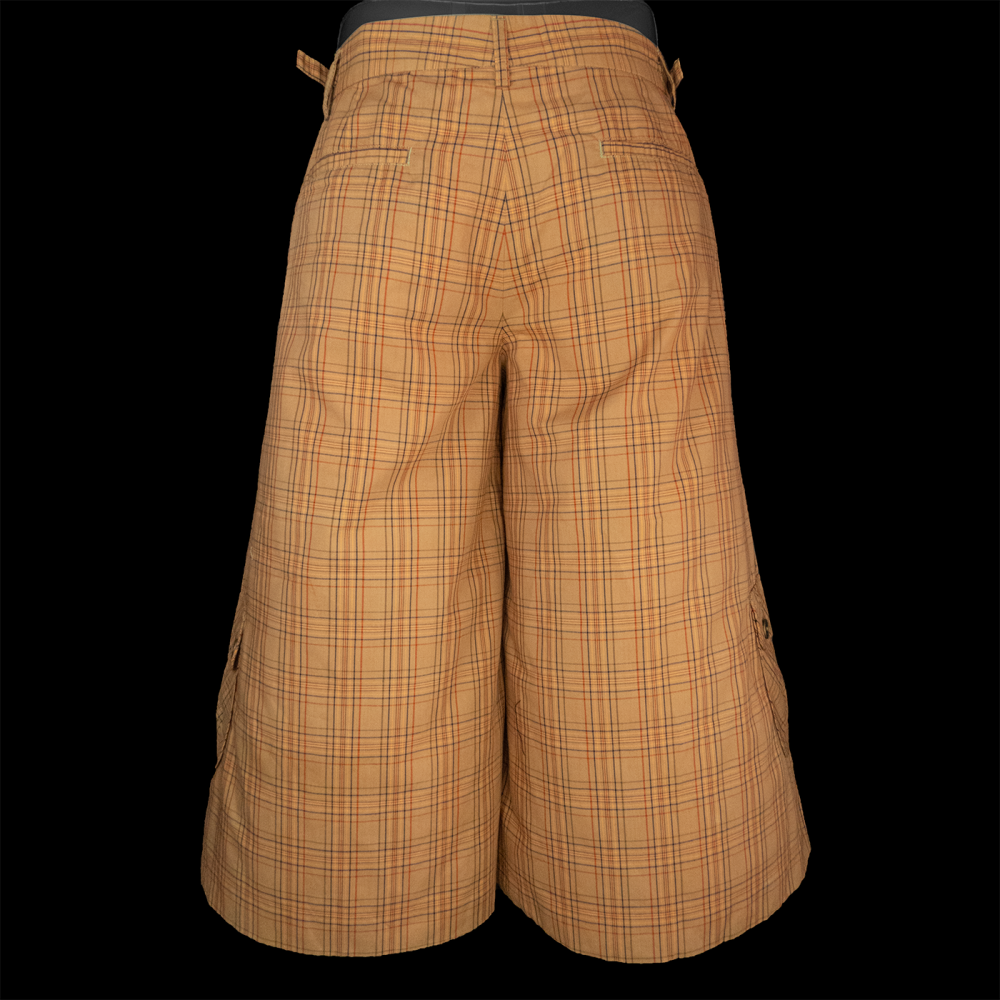 泰國品牌Playground橘色格紋口袋五分休閒褲-細節圖4