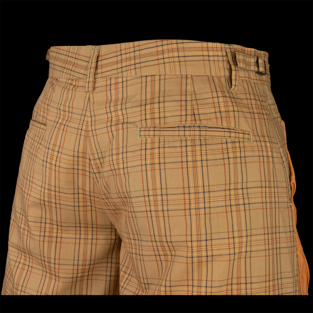 泰國品牌Playground橘色格紋口袋五分休閒褲-細節圖5