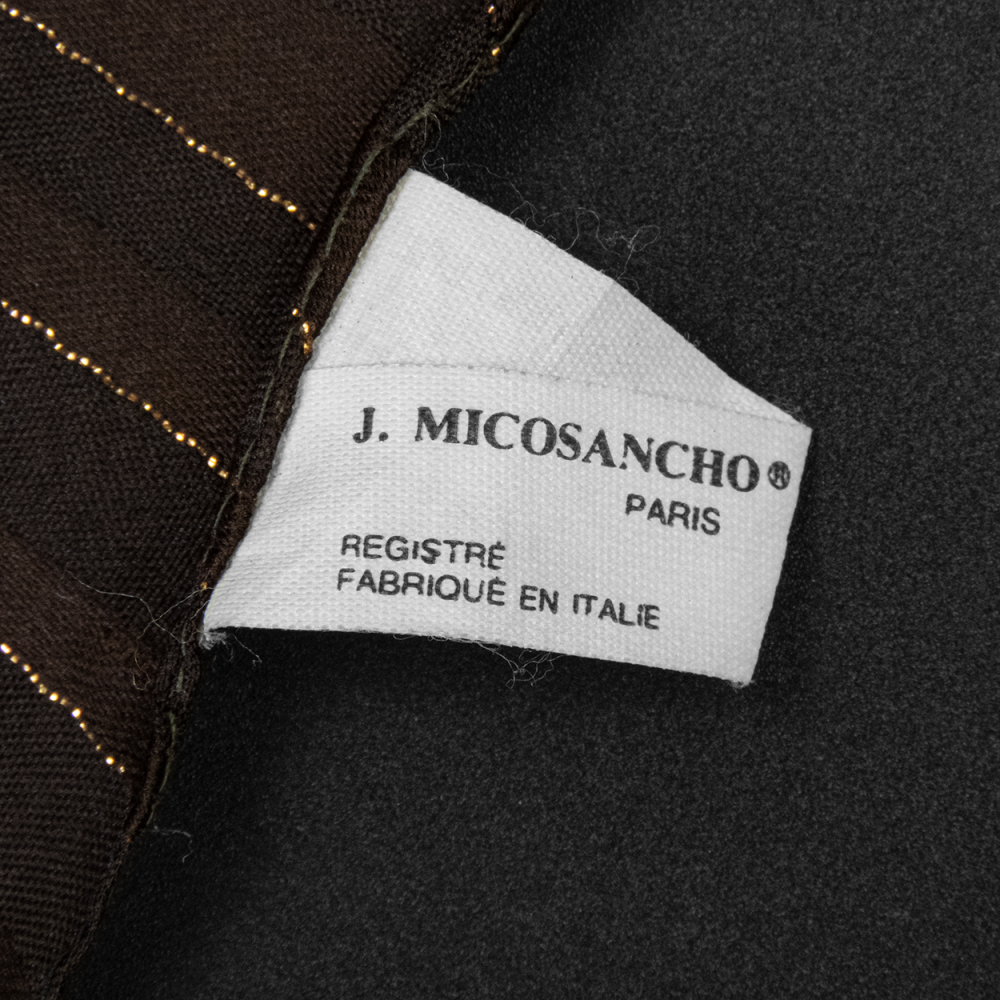 法國品牌J. MICO SANCHO騎馬印花金蔥方巾 義大利製-細節圖5