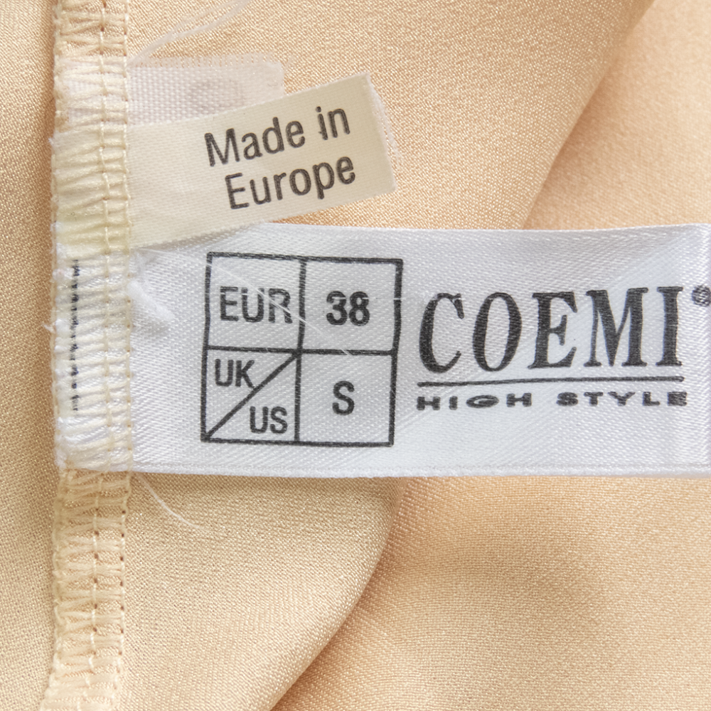 COEMI香檳金色綢緞背後綁帶細肩帶睡衣 睡裙 38號 歐洲製-細節圖5