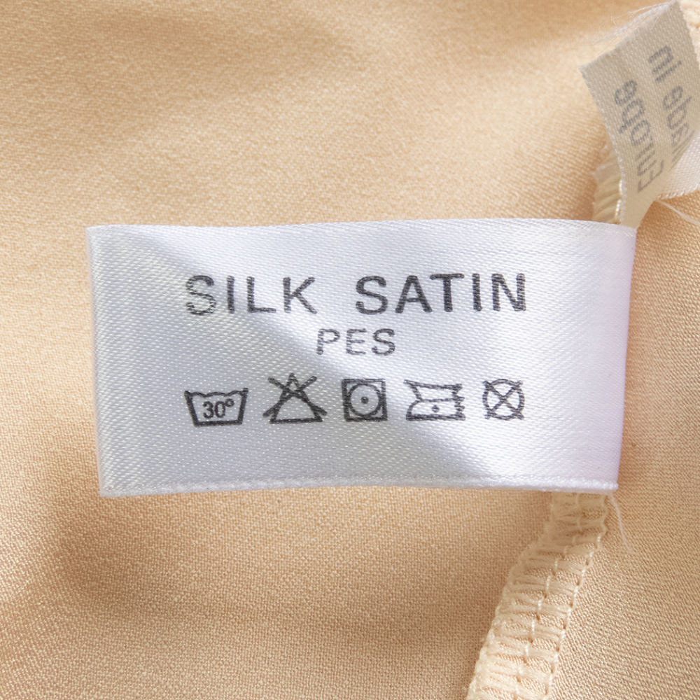 COEMI香檳金色綢緞背後綁帶細肩帶睡衣 睡裙 38號 歐洲製-細節圖6