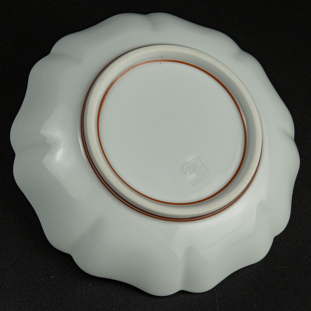 日本有田燒 草山窯 手繪 花邊 瓷盤 小碟 點心碟-細節圖4