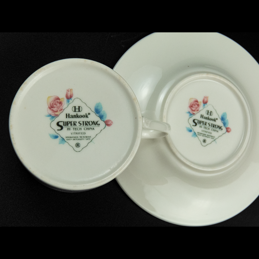 Hankook白底藍色碎花滾邊濃縮咖啡杯 咖啡杯碟 兩件一組-細節圖5