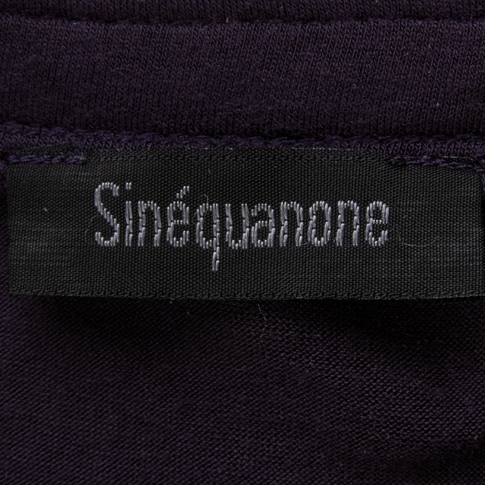 法國品牌Sinequanone深紫色亮片繫帶V領長袖長版洋裝 T2 法國製-細節圖6