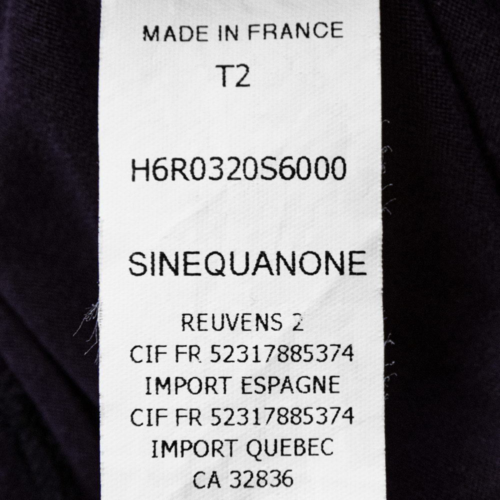 法國品牌Sinequanone深紫色亮片繫帶V領長袖長版洋裝 T2 法國製-細節圖7