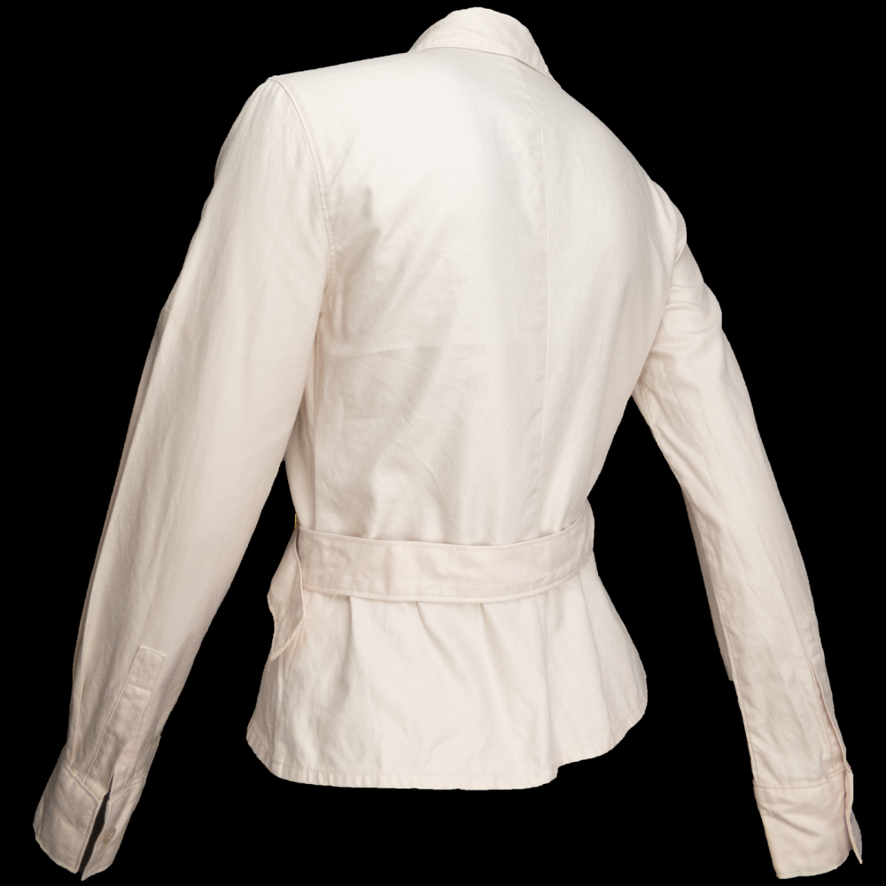 日本專櫃品牌UNTITLED淡粉色交叉腰帶長袖外套 2號 日本製-細節圖4