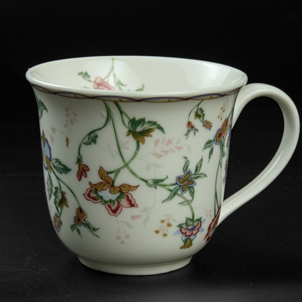 FINE PORCELAIN SESHIN TRADING纏枝花朵印花水杯 馬克杯 茶杯-細節圖2