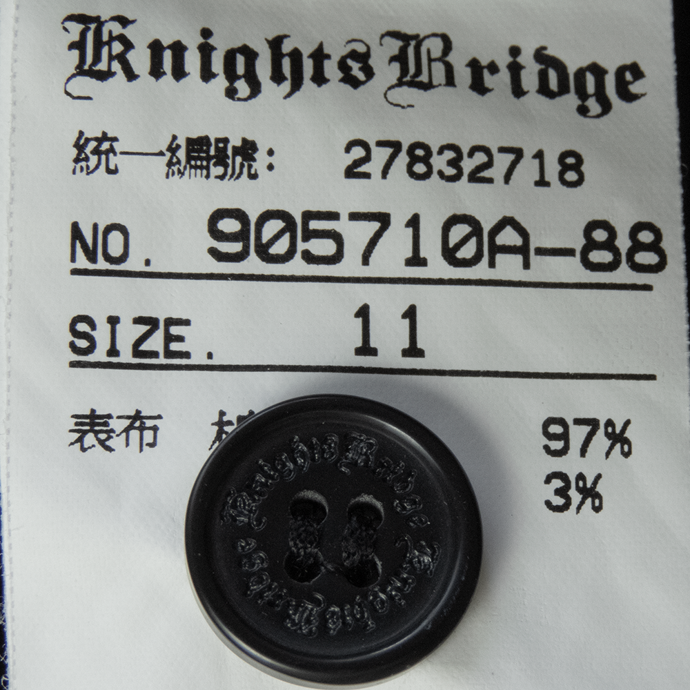 KnightsBridge (KB)專櫃品牌黑色刺繡肩章軍裝長袖襯衫 窄版 L號-細節圖8