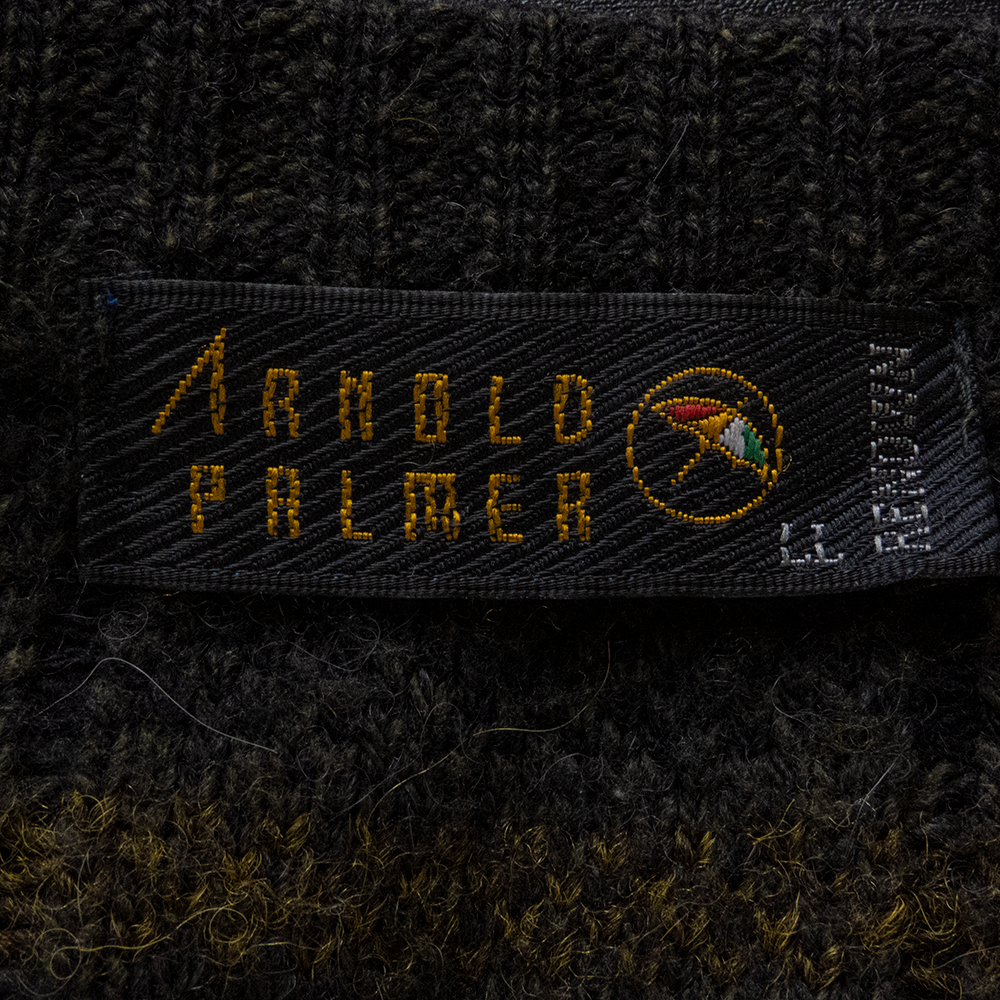 美國Arnold Palmer雨傘牌羊毛格紋羊駝毛圓領長袖毛衣 義大利製-細節圖5
