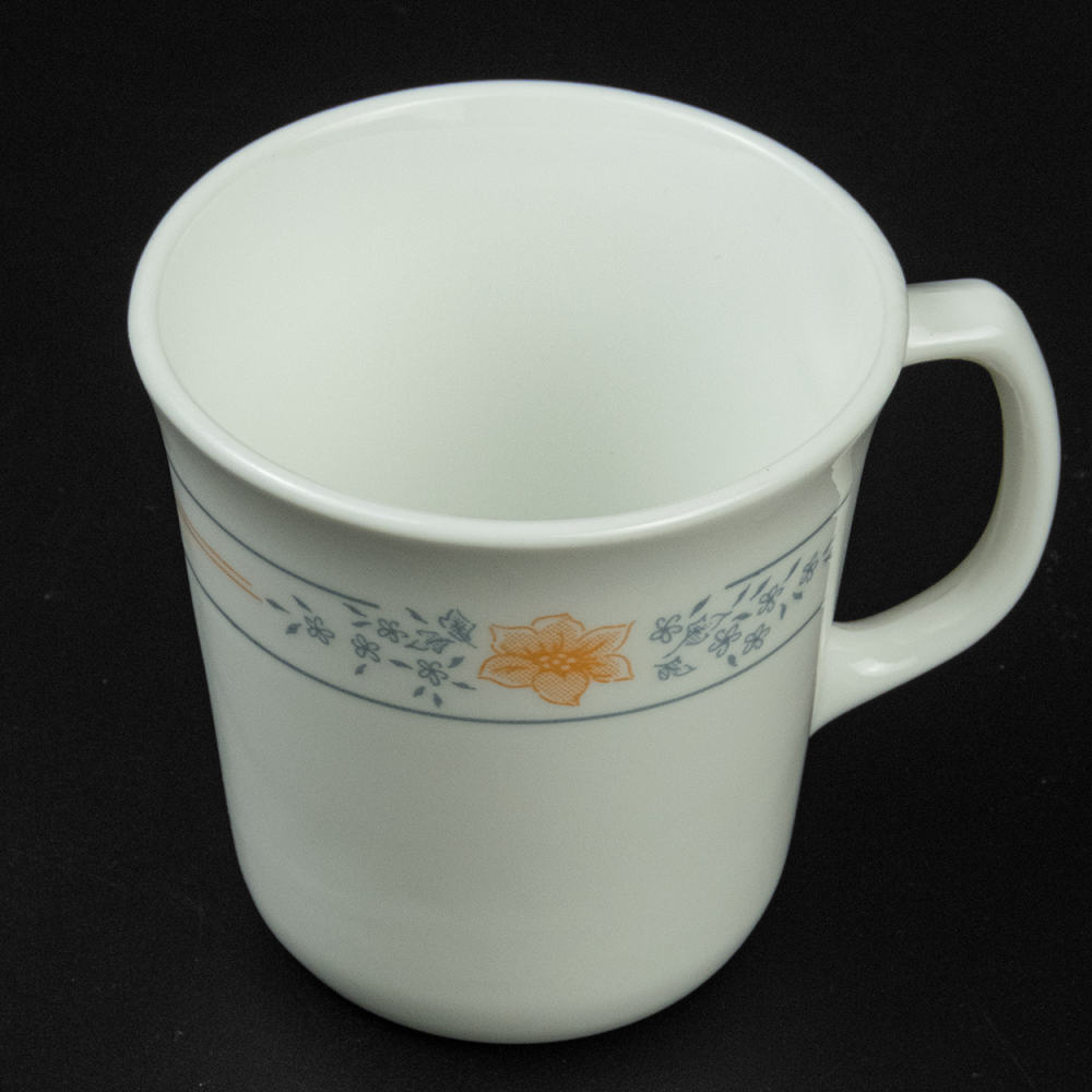 康寧 Corning 橘色 花朵 強化玻璃 杯 美國製 全新未使用-細節圖2