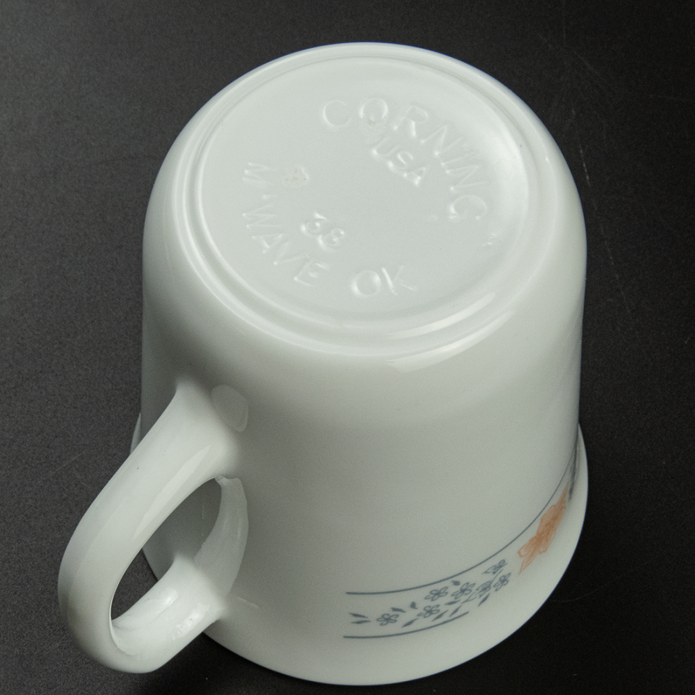 康寧 Corning 橘色 花朵 強化玻璃 杯 美國製 全新未使用-細節圖3