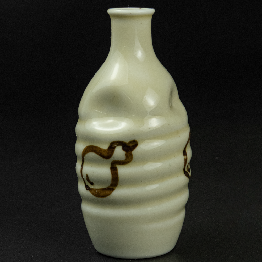 日本手繪葫蘆漩渦紋酒瓶 陶瓷瓶-細節圖3