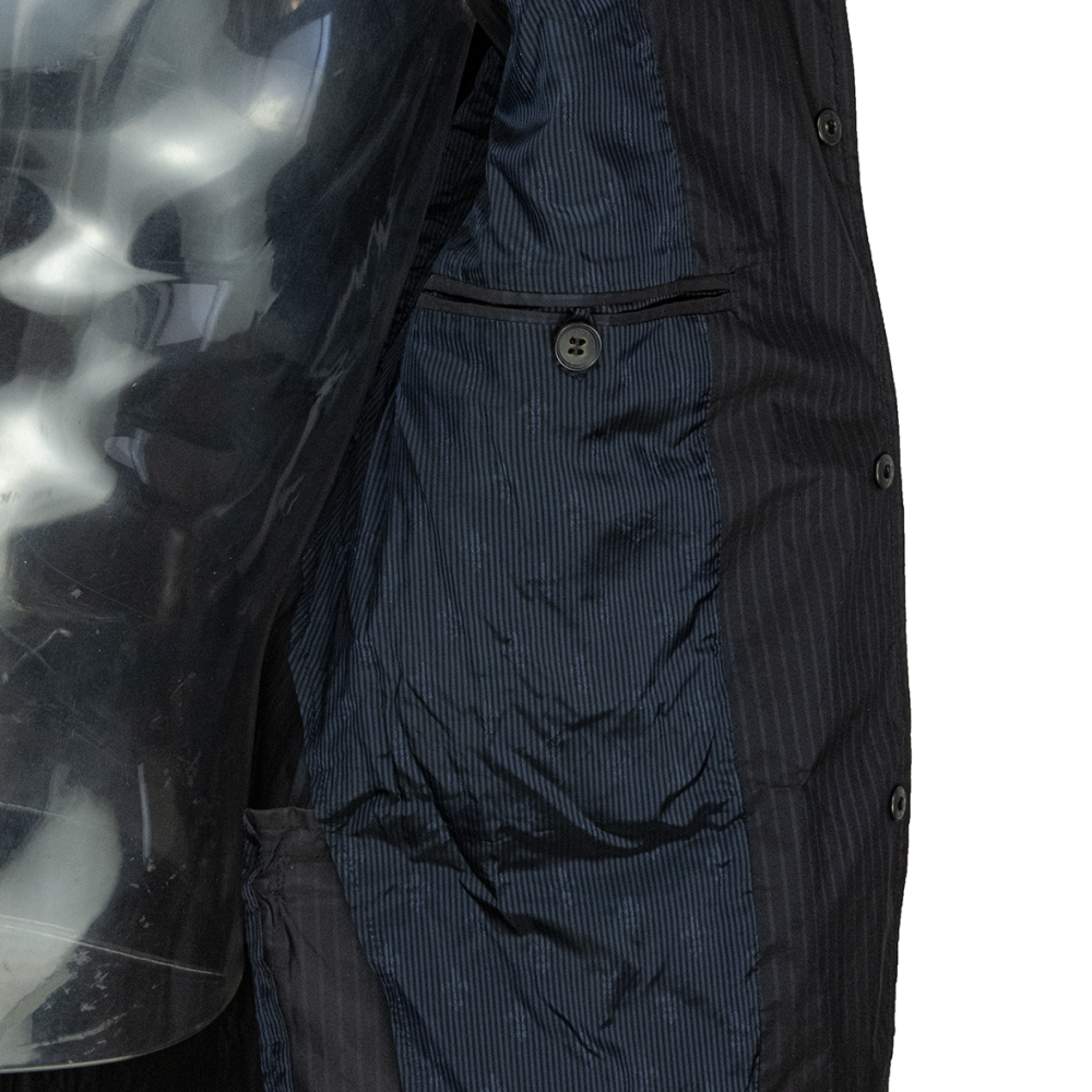 美國紐約高級男裝品牌John Varvatos條紋扣帶休閒西裝造型長袖外套 50號 義大利製-細節圖7