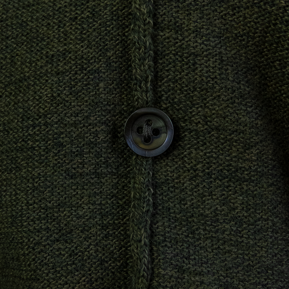 美國老字號品牌Brooks Brothers青苔色美麗諾羊毛素面POLO領長袖毛衣-細節圖6