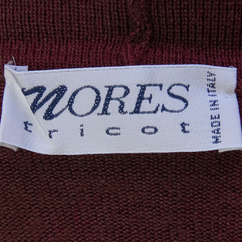 義大利品牌nores tricot棗紅色純羊毛素面高領長袖毛衣 義大利製-細節圖5