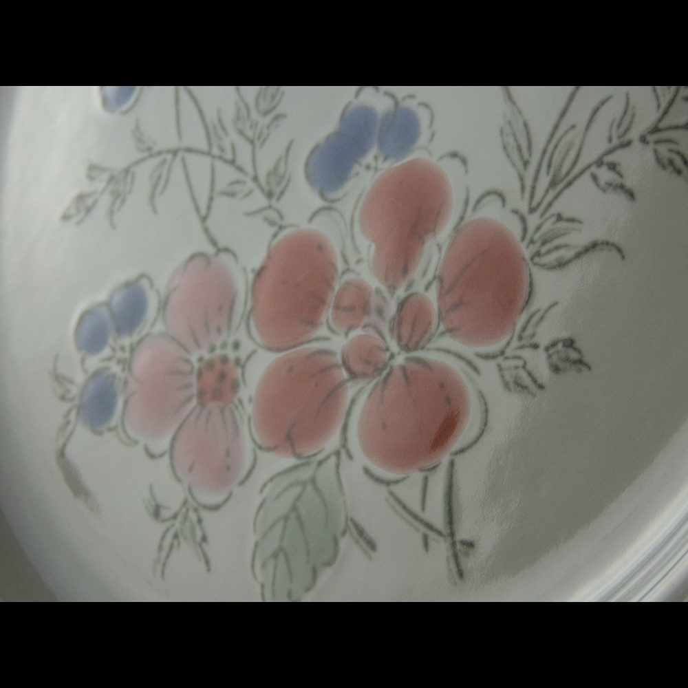 日本Stoneware炻器 日式花卉  平盤 小 日本製 微波 烤箱皆可 一件280 有四件-細節圖3