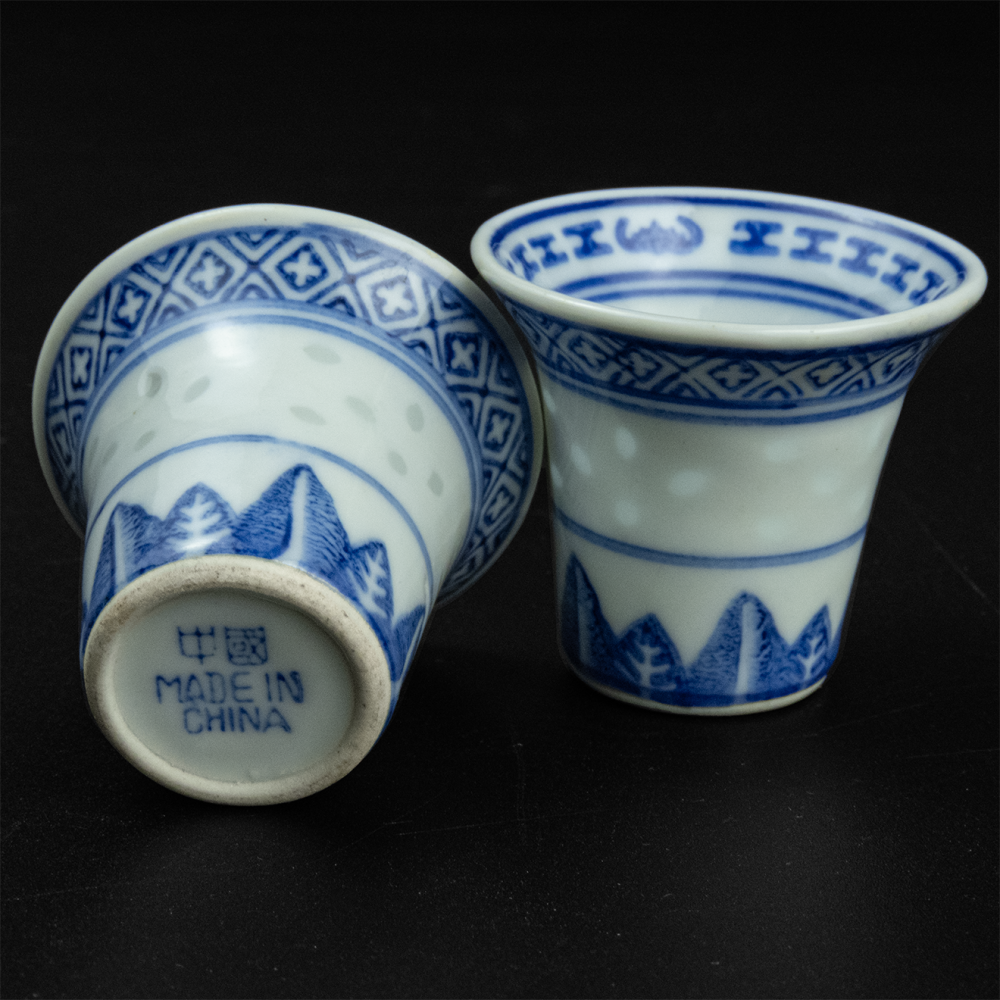 老瓷器 中國景德鎮 青花 米粒 米杯 陶瓷 酒杯 小 一件250 有4件-細節圖2