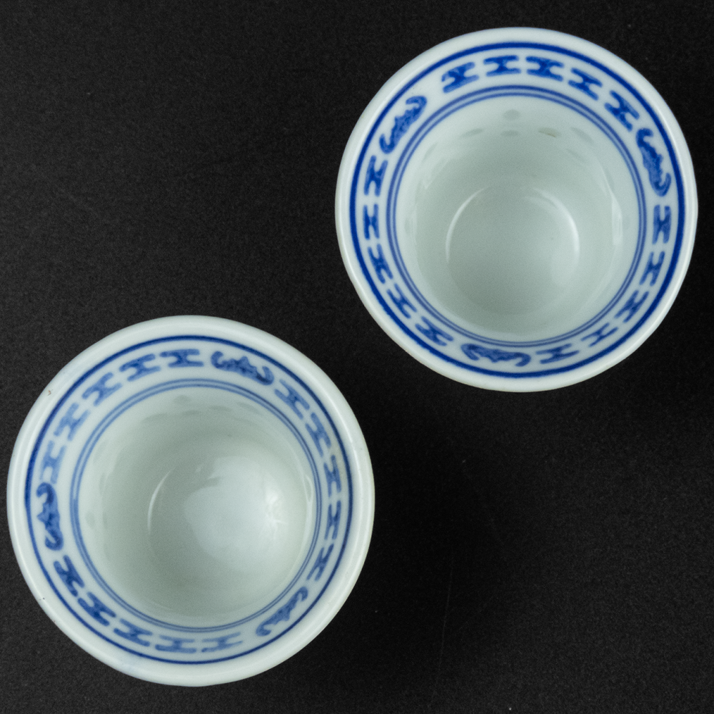 老瓷器 中國景德鎮 青花 米粒 米杯 陶瓷 酒杯 小 一件250 有4件-細節圖3