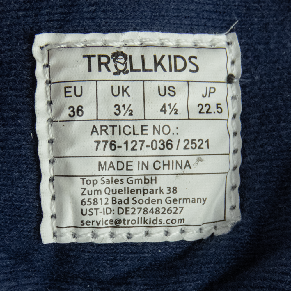 德國品牌Trollkids 魔鬼氈條帶冬季全防水襪套赤足鞋 徒步鞋 童鞋 36號-細節圖4