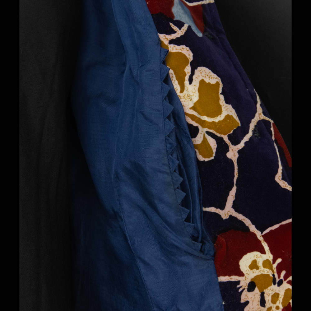 日本古著仿麂皮薄絨花朵長袖西裝外套 私人訂製-細節圖7