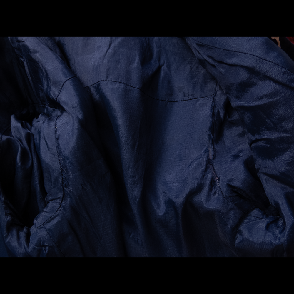 日本古著仿麂皮薄絨花朵長袖西裝外套 私人訂製-細節圖8