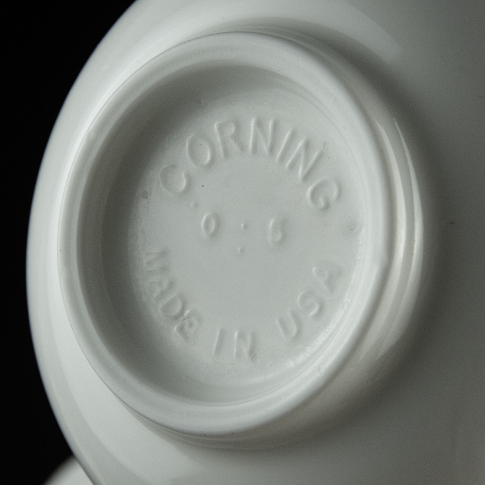 康寧 Corning 海芋花朵 直口碗 強化玻璃 飯碗 美國製 3件一組-細節圖2