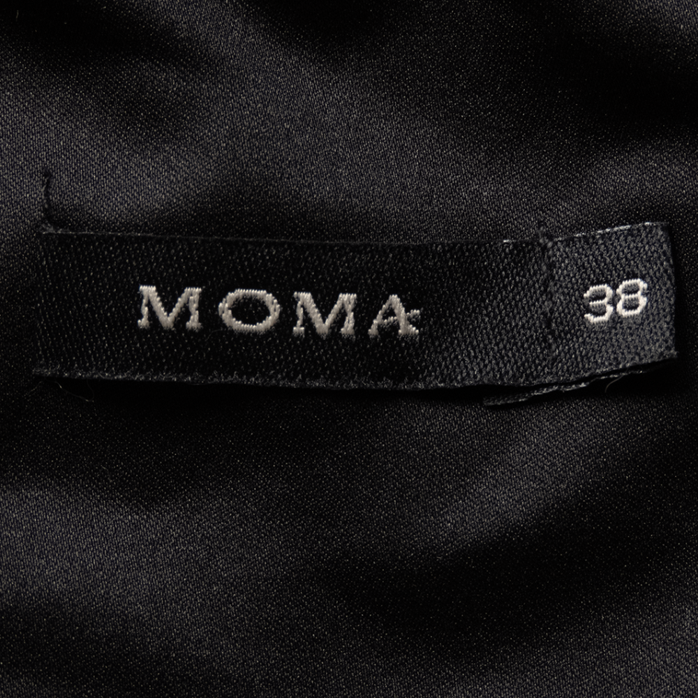 設計師品牌MOMA黑色鴕鳥毛蕾絲拼接長袖西裝外套 38號-細節圖8