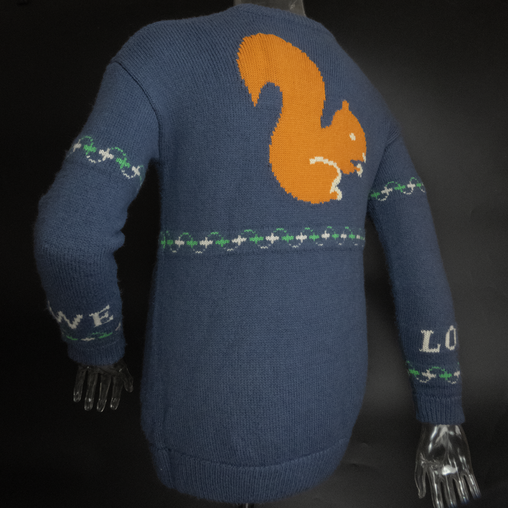 西班牙奢侈品牌LOEWE羅意威羊毛松鼠圖案logo圓領長袖毛衣-細節圖5