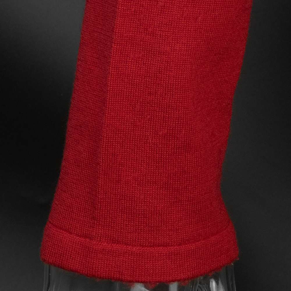 法國品牌Florence KORN pour ECRU正紅色純羊毛素面長袖高領套頭毛衣 L號-細節圖4