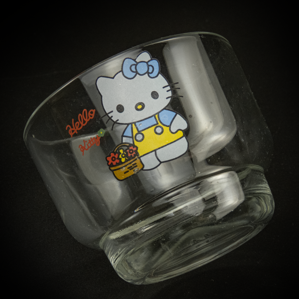 早期 日本 HELLO KITTY 凱蒂貓  酒杯 玻璃杯 3件一組-細節圖2
