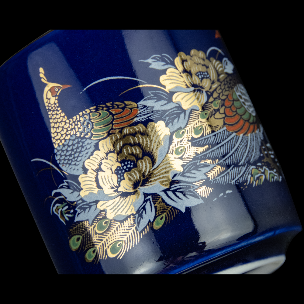 早期 日本 孔雀 牡丹 描金 陶瓷 直口杯 茶杯 湯吞 老件 一件200-細節圖2