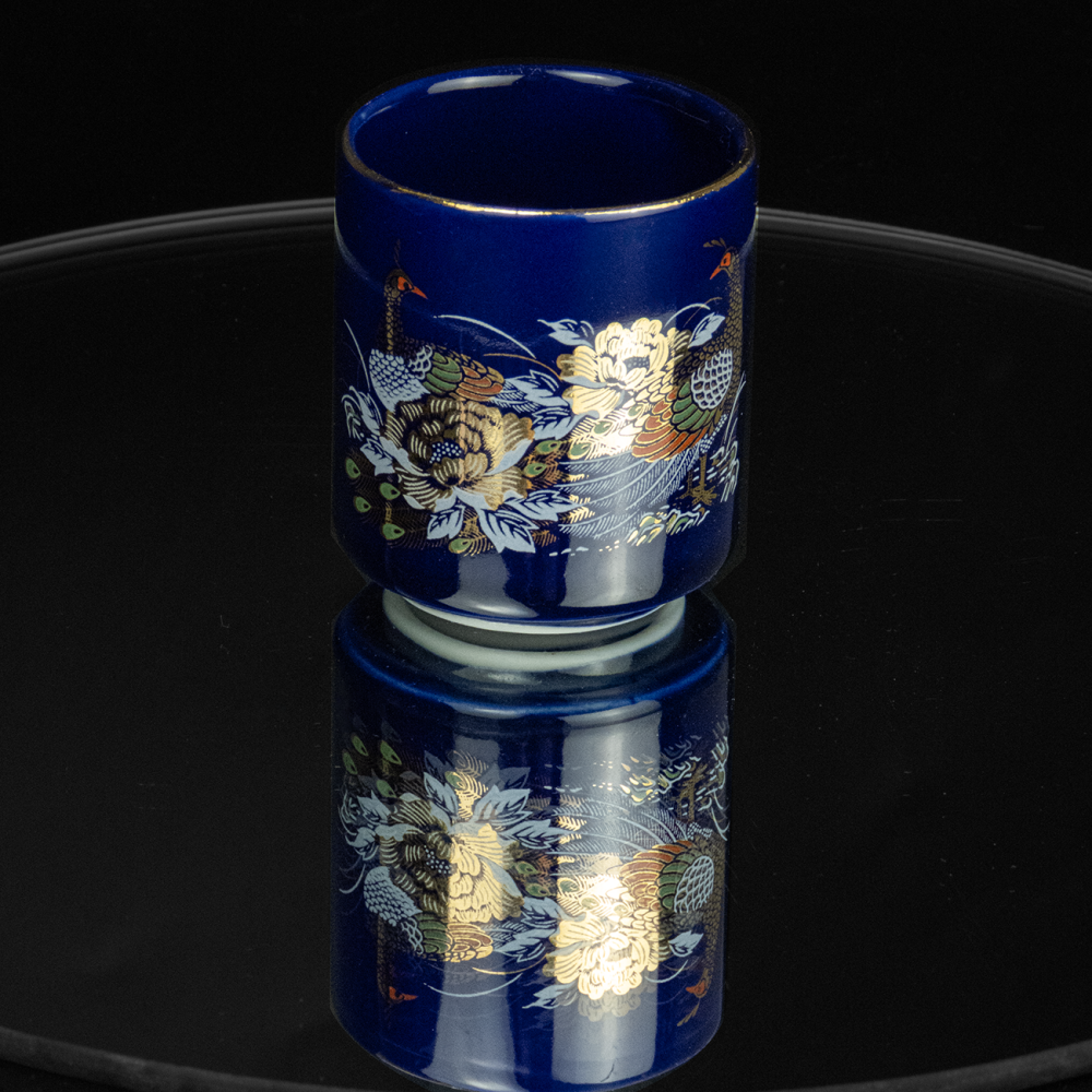 早期 日本 孔雀 牡丹 描金 陶瓷 直口杯 茶杯 湯吞 老件 一件200-細節圖3