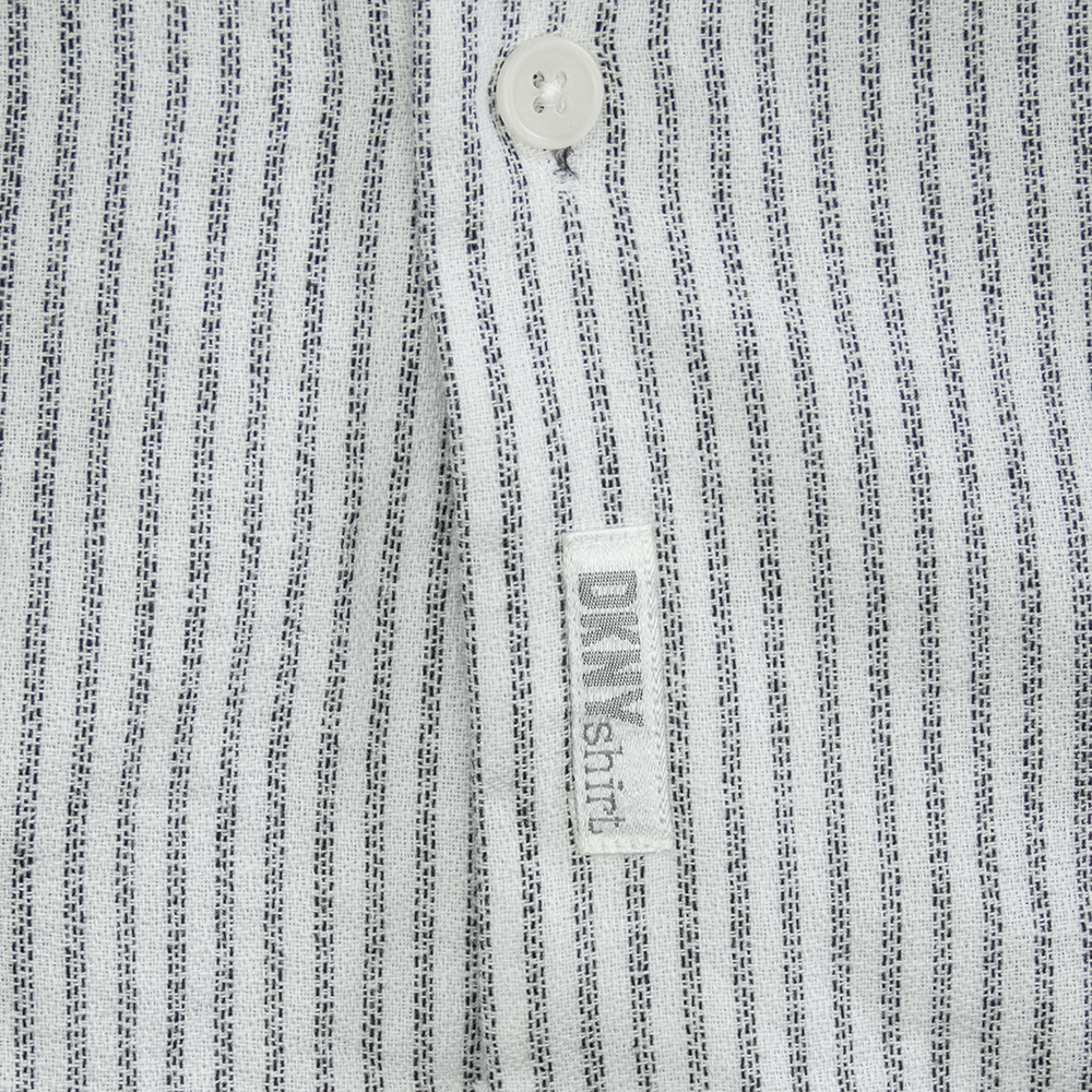 美國品牌DKNY白色LOGO字母滿版印花短袖襯衫 XL號-細節圖4