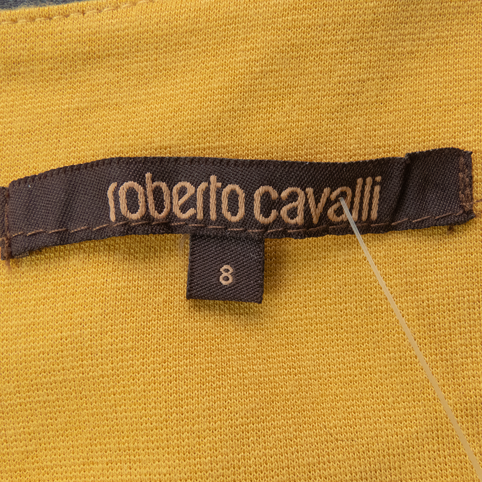 義大利設計師品牌Roberto Cavalli拼色蕾絲燙鑽九分袖洋裝-細節圖6