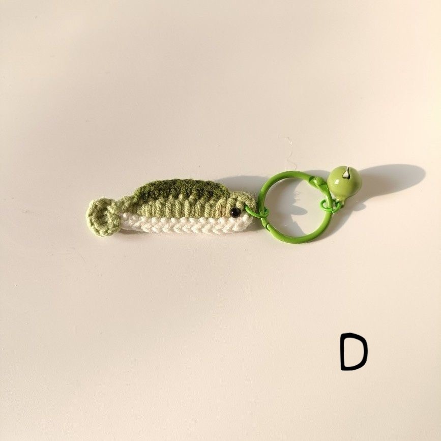 一條咸魚包包掛件彩虹小魚乾汽車鑰匙扣可愛創意手工毛線鈎針編織-細節圖5