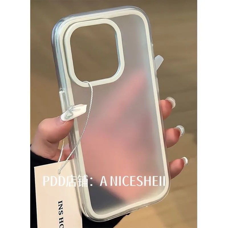 《預購》奶綠磨砂霧面二合一蘋果16Promax 手機殼iPhone15小清新14新款13女-細節圖3
