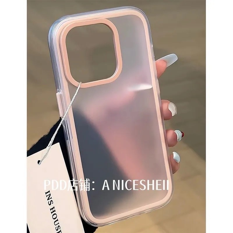 《預購》奶綠磨砂霧面二合一蘋果16Promax 手機殼iPhone15小清新14新款13女-細節圖4