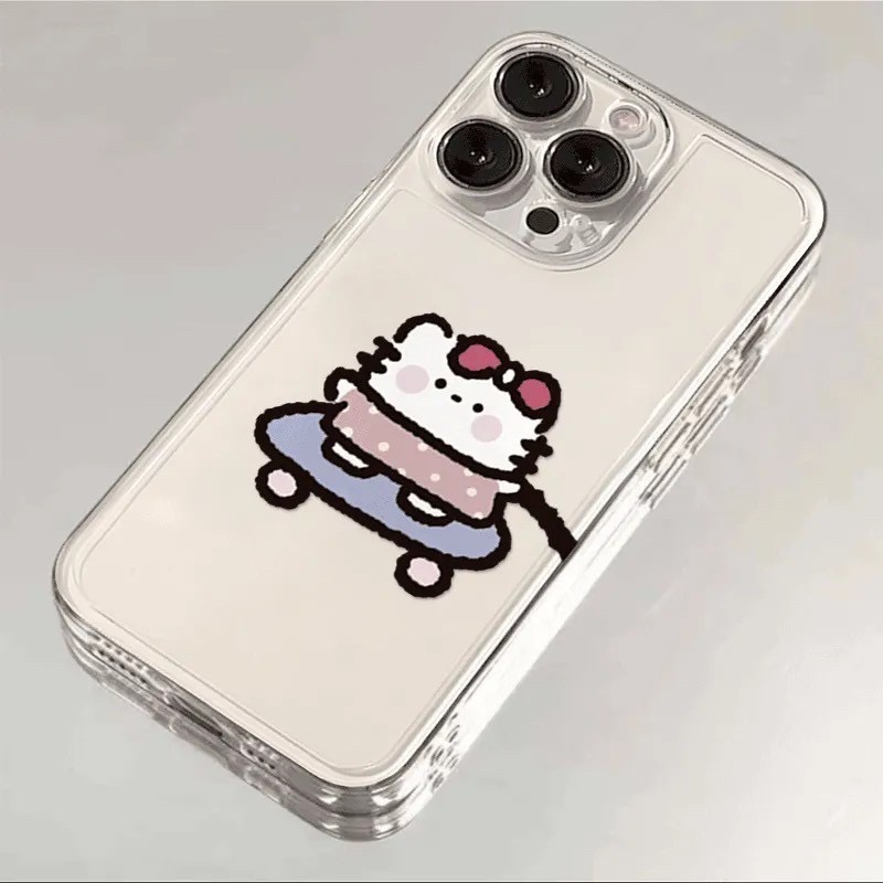 《預購》牽繩滑板kt小狗蘋果16/15promax手機殼iPhone14/13情侶12新11軟xs-細節圖2