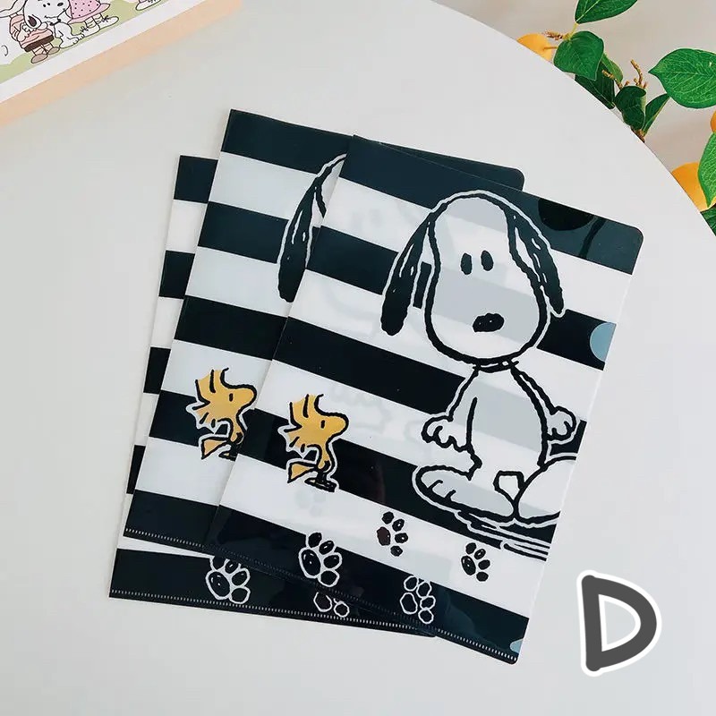 ins可愛史努比文件夾卡通L夾 PVC耐用票據收納單片資料夾A4試卷夾-細節圖5