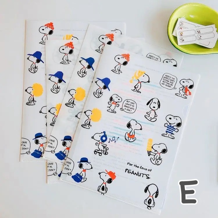 ins可愛史努比文件夾卡通L夾 PVC耐用票據收納單片資料夾A4試卷夾-細節圖6