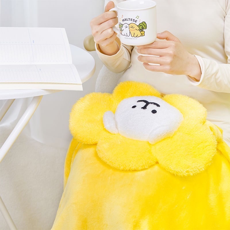 線條小狗Maltese原創空調毯 可愛休閒毯辦公室沙發毛毯午睡休鬥篷-細節圖3