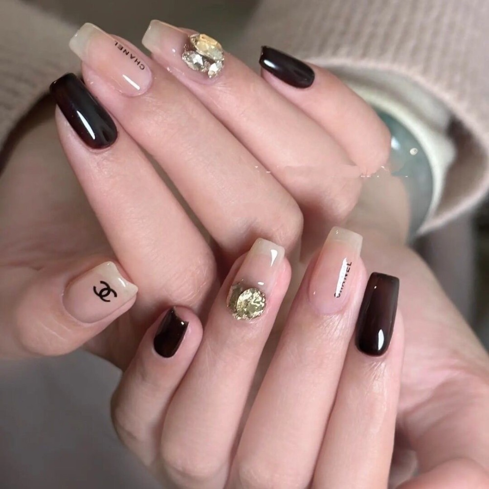 《預購》小香風秋冬顯白高級穿戴甲純手工 ins可拆卸名媛氣質純色小眾新年-細節圖2