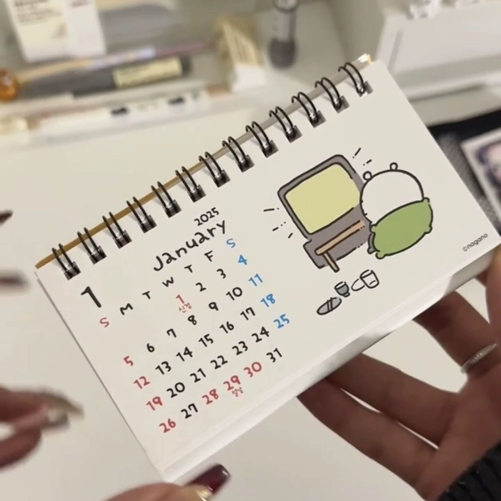 2025年新款自嘲熊台歷可愛卡通創意 日曆學生桌面擺件計劃本記事本-細節圖4