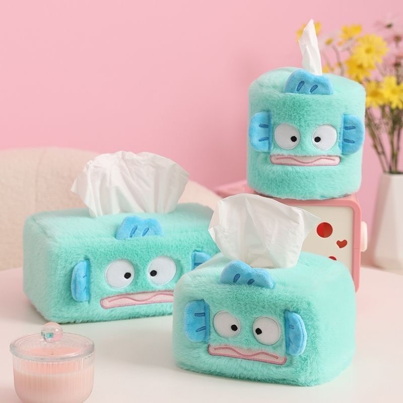 可愛卡通美樂蒂紙盒創意毛絨紙巾 盒醜魚搞怪桌面家用客廳收納-細節圖4