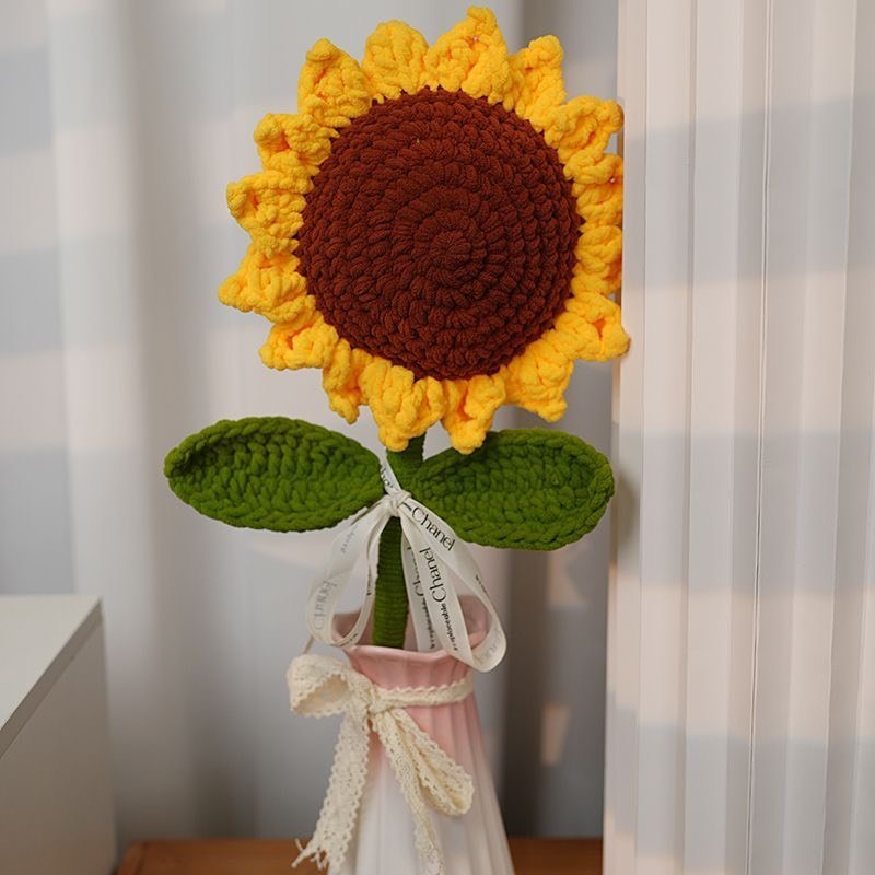 成品巨無霸玫瑰花向日葵針織毛線 花束送母親媽媽畢業520母節禮物-細節圖2