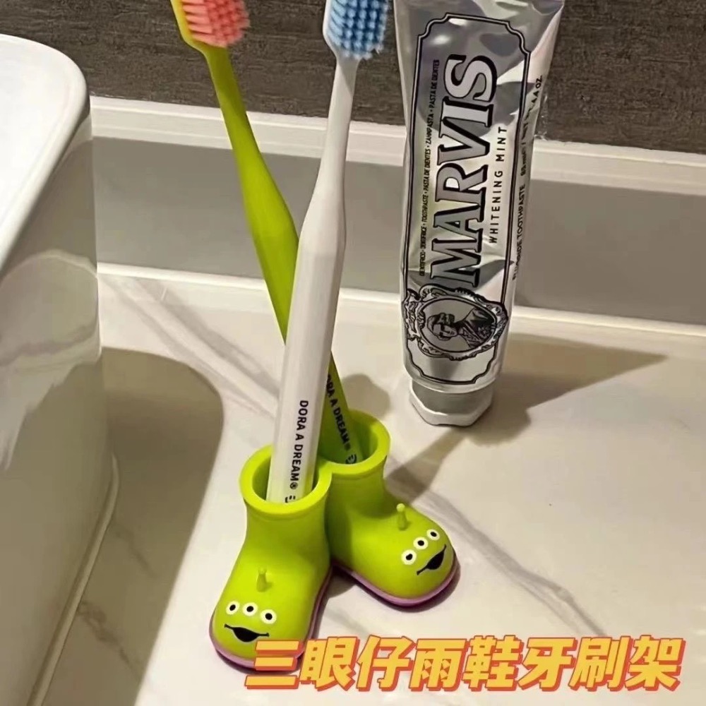 三眼仔雨鞋牙刷架水鞋牙刷插座鞋子 直立收納筒可愛浴室裝飾置物架-細節圖4