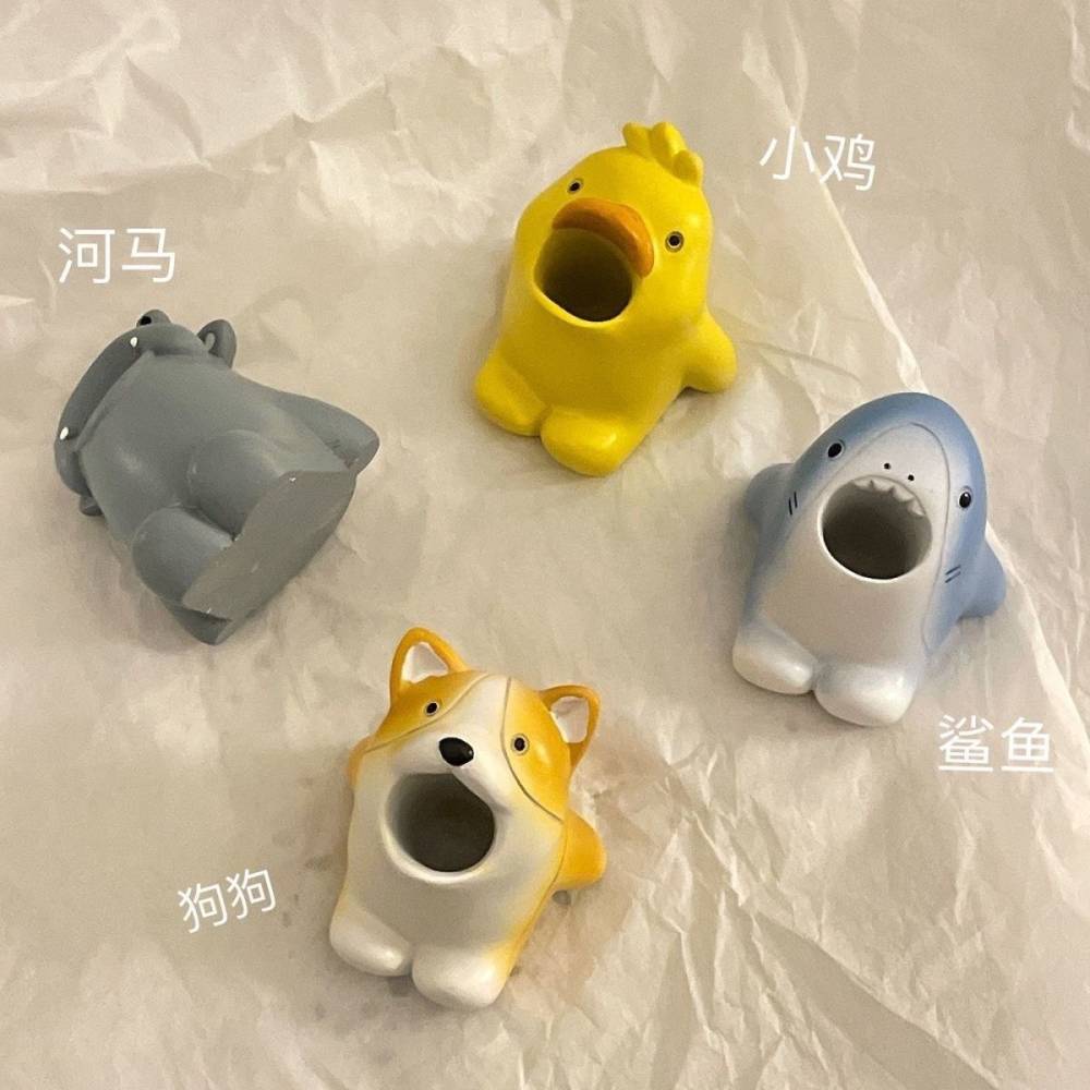 ins日式卡通動物牙刷座托浴室衛生 間牙具置物架擺台家居擺件宿舍-細節圖2