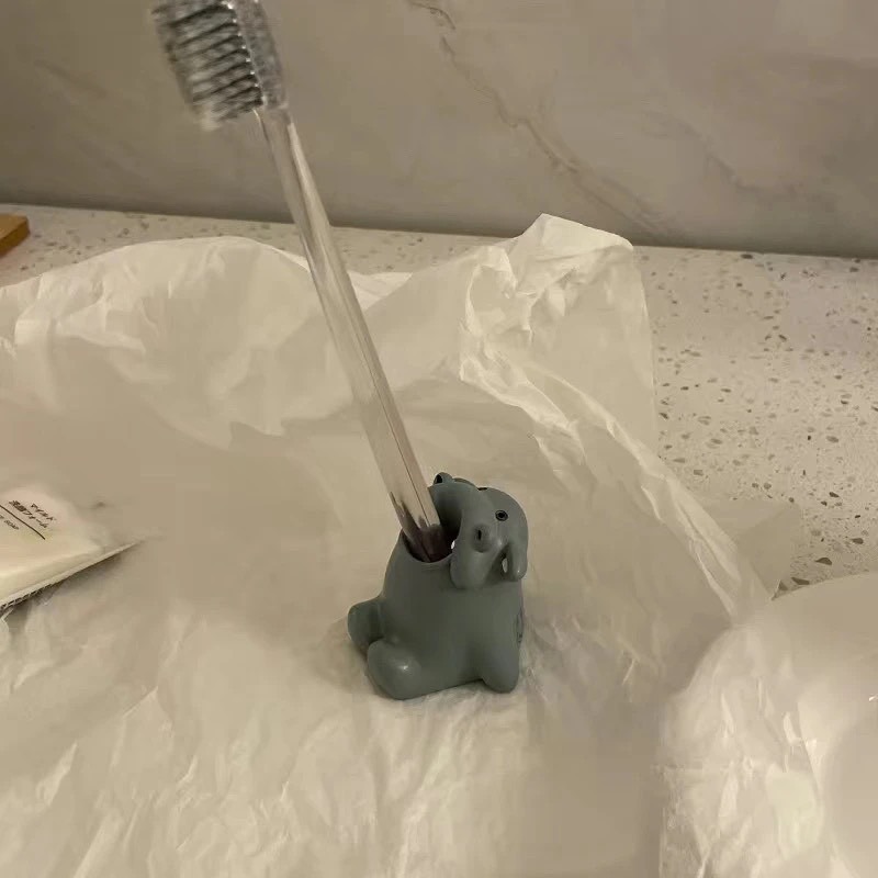 ins日式卡通動物牙刷座托浴室衛生 間牙具置物架擺台家居擺件宿舍-細節圖6