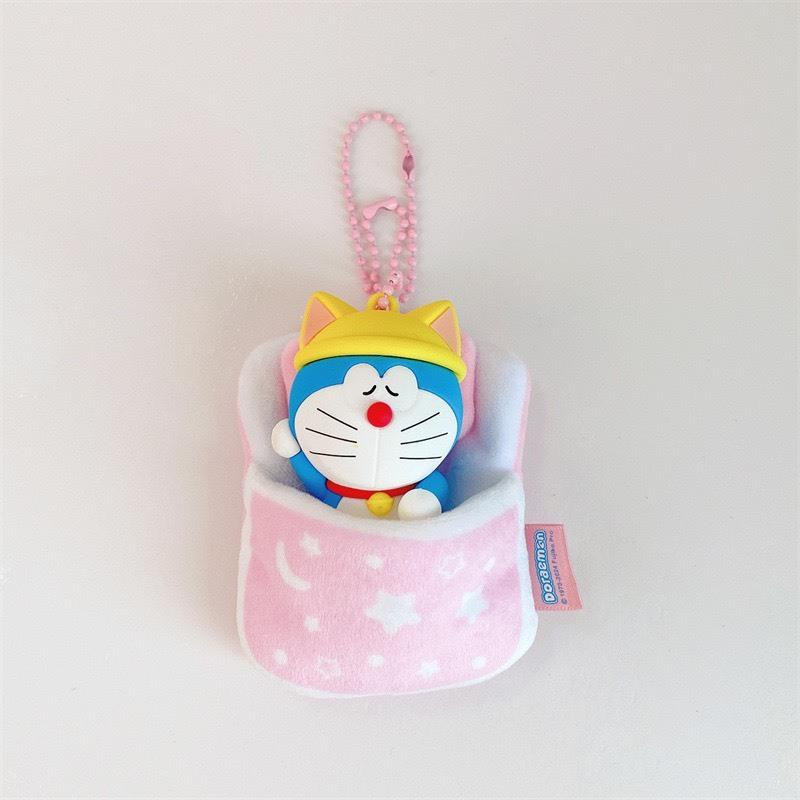 𝗟𝗶𝗻𝗦𝗵𝗼𝗽 現貨｜正版授權 哆啦A夢 好睡眠睡袋立體掛件 吊飾 鑰匙圈 公仔 粉色-細節圖6