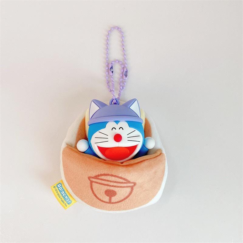 𝗟𝗶𝗻𝗦𝗵𝗼𝗽 現貨｜正版授權 哆啦A夢 好睡眠睡袋立體掛件 吊飾 鑰匙圈 公仔 咖啡色-細節圖6